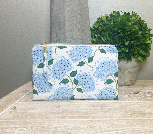 Blue Hydrangea Blooms Zipper Pouch